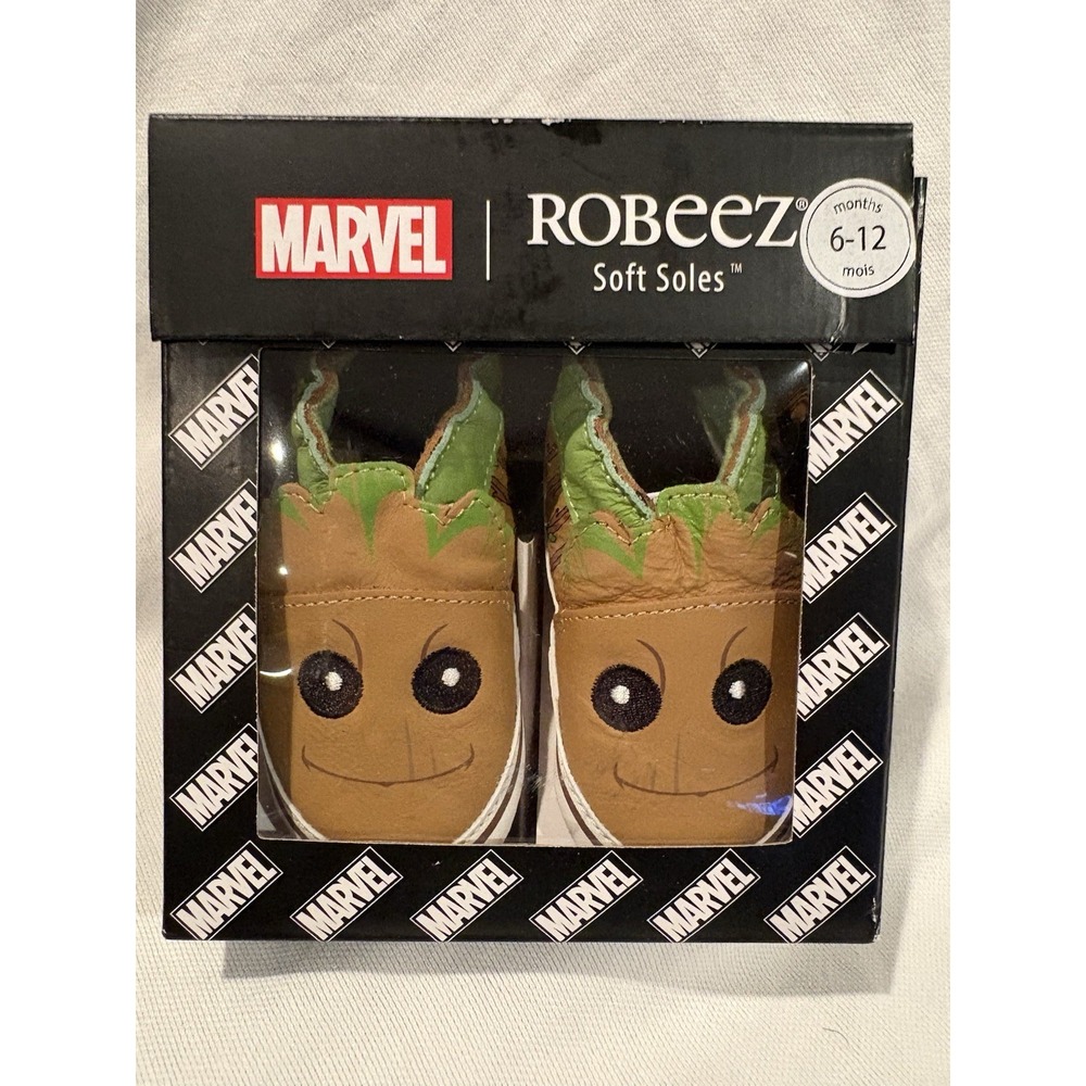 NEW Robeez Marvel Groot Soft Soles Baby Shoes 6-12 Month Robeez Shoes Baby Groot